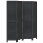 Black Paulownia solid wood 4-panel dividing screen by , Room dividers - Ref: Foro24-358849, Price: 111,49 €, Discount: %