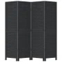Black Paulownia solid wood 4-panel dividing screen by , Room dividers - Ref: Foro24-358849, Price: 111,49 €, Discount: %