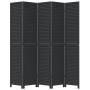 Black Paulownia solid wood 5-panel dividing screen by , Room dividers - Ref: Foro24-358856, Price: 169,71 €, Discount: %