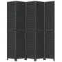Black Paulownia solid wood 5-panel dividing screen by , Room dividers - Ref: Foro24-358856, Price: 166,00 €, Discount: %