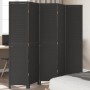 Biombo separador de 5 paneles madera maciza Paulownia negro de , Divisores de ambientes - Ref: Foro24-358854, Precio: 158,63 ...
