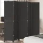 Black Paulownia solid wood 5-panel dividing screen by , Room dividers - Ref: Foro24-358854, Price: 145,33 €, Discount: %