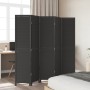 Biombo separador de 5 paneles madera maciza Paulownia negro de , Divisores de ambientes - Ref: Foro24-358854, Precio: 158,63 ...