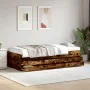 Lounger with drawers engineered smoked oak wood 75x190 cm by , Beds and slatted bases - Ref: Foro24-3280892, Price: 165,41 €,...