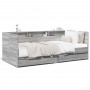 Sonoma graue Holzwerkstoffliege mit Schubladen 75x190 cm von , Betten und Lattenroste - Ref: Foro24-3280865, Preis: 193,73 €,...