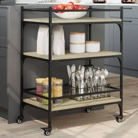 Sonoma oak engineered wood kitchen cart 65x40x86.5 cm by , Kitchen and dining carts - Ref: Foro24-842397, Price: 61,36 €, Dis...