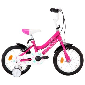 Bicicleta para niños 14 pulgadas negro y rosa