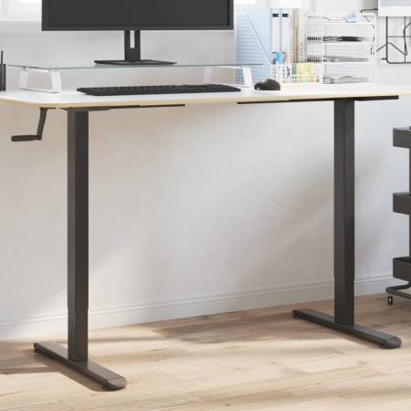 Marco de escritorio de pie acero negro (94-135)x60x(70-114) cm de , Escritorios - Ref: Foro24-4005341, Precio: 135,99 €, Desc...