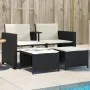2-seater garden sofa with black PE rattan table and stools by , Garden sets - Ref: Foro24-368416, Price: 220,07 €, Discount: %