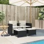 2-seater garden sofa with black PE rattan table and stools by , Garden sets - Ref: Foro24-368416, Price: 220,07 €, Discount: %