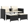 2-Sitzer-Gartensofa mit schwarzem PE-Rattantisch und Hockern von , Gartensets - Ref: Foro24-368416, Preis: 224,47 €, Rabatt: %