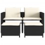 2-seater garden sofa with black PE rattan table and stools by , Garden sets - Ref: Foro24-368416, Price: 224,47 €, Discount: %