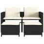 2-Sitzer-Gartensofa mit schwarzem PE-Rattantisch und Hockern von , Gartensets - Ref: Foro24-368416, Preis: 220,07 €, Rabatt: %