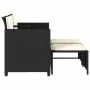 2-seater garden sofa with black PE rattan table and stools by , Garden sets - Ref: Foro24-368416, Price: 220,07 €, Discount: %
