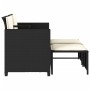 2-Sitzer-Gartensofa mit schwarzem PE-Rattantisch und Hockern von , Gartensets - Ref: Foro24-368416, Preis: 224,47 €, Rabatt: %