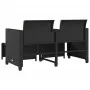 2-seater garden sofa with black PE rattan table and stools by , Garden sets - Ref: Foro24-368416, Price: 220,07 €, Discount: %