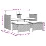 2-Sitzer-Gartensofa mit schwarzem PE-Rattantisch und Hockern von , Gartensets - Ref: Foro24-368416, Preis: 224,47 €, Rabatt: %