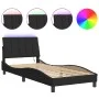 Black velvet bed frame with LED lights 80x200 cm by , Beds and slatted bases - Ref: Foro24-3213747, Price: 122,33 €, Discount: %