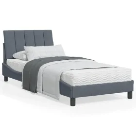 Dark gray velvet bed frame with LED lights 90x200 cm by , Beds and slatted bases - Ref: Foro24-3213758, Price: 157,37 €, Disc...