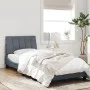Dark gray velvet bed frame with LED lights 90x200 cm by , Beds and slatted bases - Ref: Foro24-3213758, Price: 157,37 €, Disc...
