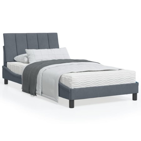Estructura cama con luces LED terciopelo gris oscuro 100x200 cm de , Camas y somieres - Ref: Foro24-3213764, Precio: 154,15 €...