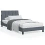 Dark gray velvet bed frame with LED lights 100x200 cm by , Beds and slatted bases - Ref: Foro24-3213764, Price: 152,64 €, Dis...