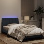 Estructura cama con luces LED terciopelo gris oscuro 100x200 cm