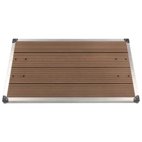 Plato de ducha de jardín WPC acero inoxidable marrón 110x62 cm de vidaXL, Platos de ducha - Ref: Foro24-48204, Precio: 104,14...