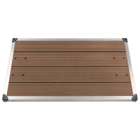 Plato de ducha de jardín WPC acero inoxidable marrón 110x62 cm