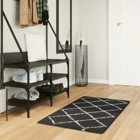 Moderner Hochflorteppich PAMPLONA Schwarz und Creme 60x110 cm von , Teppiche - Ref: Foro24-375404, Preis: 20,45 €, Rabatt: %