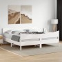 Estructura cama cabecero madera maciza pino blanco 180x200 cm de , Camas y somieres - Ref: Foro24-3216373, Precio: 260,65 €, ...