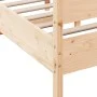 Estructura de cama con cabecero madera de pino blanco 150x200cm de , Camas y somieres - Ref: Foro24-3216378, Precio: 213,55 €...
