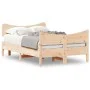 Bed frame with solid pine wood headboard 120x200 cm by , Beds and slatted bases - Ref: Foro24-3216384, Price: 169,71 €, Disco...