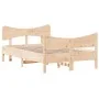 Bed frame with solid pine wood headboard 120x200 cm by , Beds and slatted bases - Ref: Foro24-3216384, Price: 169,71 €, Disco...