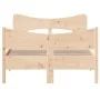 Bed frame with solid pine wood headboard 120x200 cm by , Beds and slatted bases - Ref: Foro24-3216384, Price: 169,71 €, Disco...