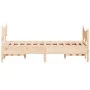 Bed frame with solid pine wood headboard 120x200 cm by , Beds and slatted bases - Ref: Foro24-3216384, Price: 169,71 €, Disco...