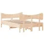 Bed frame with solid pine wood headboard 120x200 cm by , Beds and slatted bases - Ref: Foro24-3216384, Price: 169,71 €, Disco...
