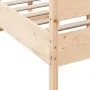 Bed frame with solid pine wood headboard 120x200 cm by , Beds and slatted bases - Ref: Foro24-3216384, Price: 169,71 €, Disco...