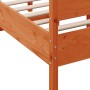 Estructura cama con cabecero madera pino marrón cera 120x200 cm de , Camas y somieres - Ref: Foro24-3216386, Precio: 203,72 €...