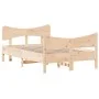 Bed frame with solid pine wood headboard 120x190 cm by , Beds and slatted bases - Ref: Foro24-3216399, Price: 165,79 €, Disco...