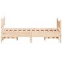 Bed frame with solid pine wood headboard 120x190 cm by , Beds and slatted bases - Ref: Foro24-3216399, Price: 167,86 €, Disco...