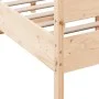 Bed frame with solid pine wood headboard 120x190 cm by , Beds and slatted bases - Ref: Foro24-3216399, Price: 165,79 €, Disco...