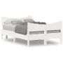Bed frame with white pine wood headboard 120x190 cm by , Beds and slatted bases - Ref: Foro24-3216400, Price: 197,63 €, Disco...