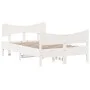 Bed frame with white pine wood headboard 120x190 cm by , Beds and slatted bases - Ref: Foro24-3216400, Price: 197,63 €, Disco...