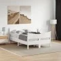 Bed frame with white pine wood headboard 120x190 cm by , Beds and slatted bases - Ref: Foro24-3216400, Price: 197,63 €, Disco...