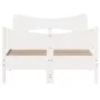 Bed frame with white pine wood headboard 120x190 cm by , Beds and slatted bases - Ref: Foro24-3216400, Price: 197,63 €, Disco...