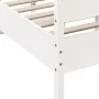 Bed frame with white pine wood headboard 120x190 cm by , Beds and slatted bases - Ref: Foro24-3216400, Price: 197,63 €, Disco...