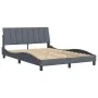 Dark gray velvet bed frame with headboard 140x200 cm by , Beds and slatted bases - Ref: Foro24-3207850, Price: 186,06 €, Disc...