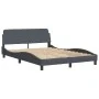 Dark gray velvet bed frame with headboard 140x200 cm by , Beds and slatted bases - Ref: Foro24-3207850, Price: 186,06 €, Disc...