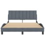 Dark gray velvet bed frame with headboard 140x200 cm by , Beds and slatted bases - Ref: Foro24-3207850, Price: 189,06 €, Disc...